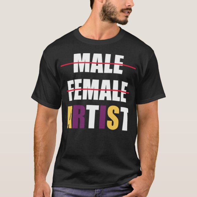 LGBT-Künstler als Flaggenflagge, nicht binär T-Shirt (Vorderseite)