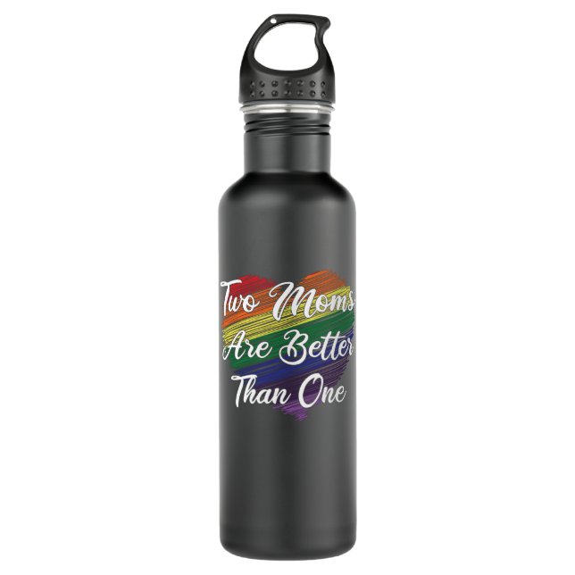 LGBT LBGBTQ Mama Lesbische Homosexuelle Ehe Edelstahlflasche (Vorderseite)