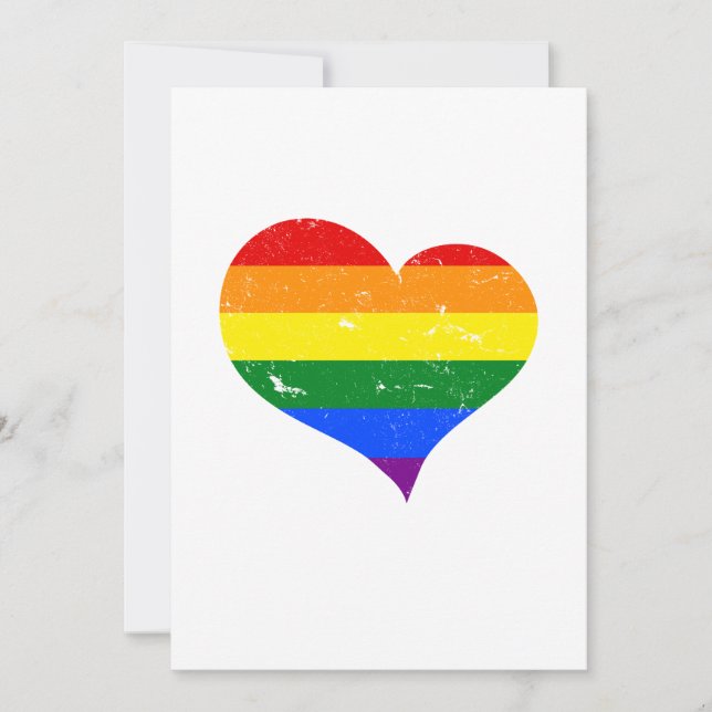 LGBT - Lesbian Gay Bisexual Transgender Heart Einladung (Vorderseite)