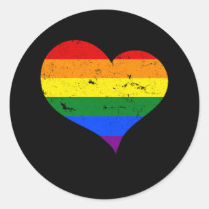 LGBT - Lesbian Gay Bisexual Transgender Heart Runder Aufkleber