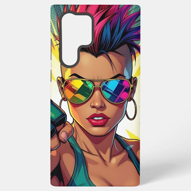 LGBT Lesbian Mohawk Pop Uppercut Art Samsung Galaxy Hülle (Rückseite)