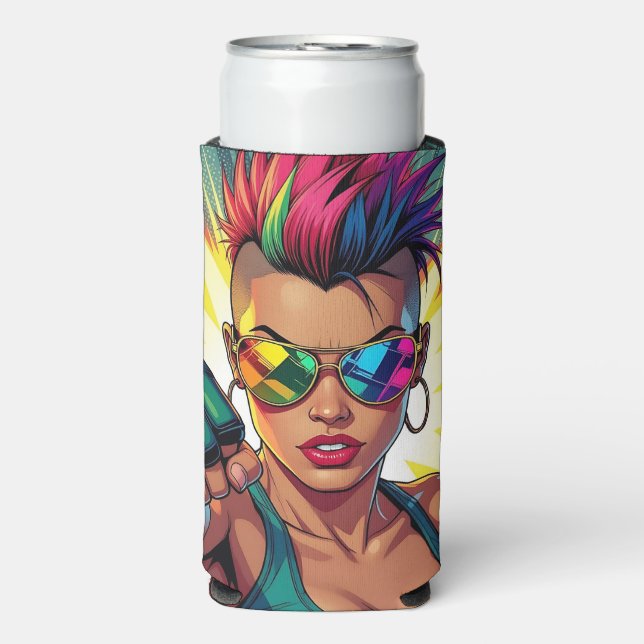 LGBT Lesbian Mohawk Pop Uppercut Art Selters Dosenkühler (Seltzer Vorderseite)