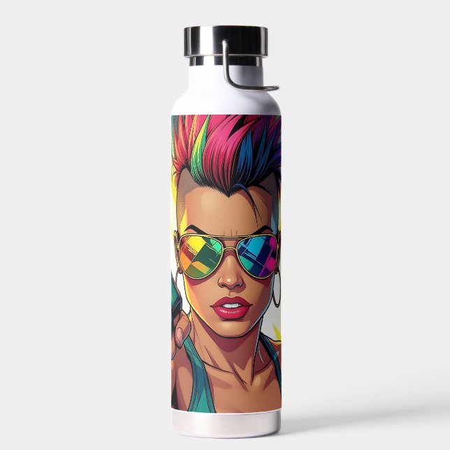 LGBT Lesbian Mohawk Pop Uppercut Art Trinkflasche (Links)