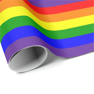 LGBT Lesbisch Gay Pride Regenbogen Horizontal Geschenkpapier