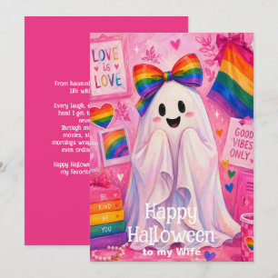 🎃🌈 LGBT Lesbische Ehefrau Halloween-Liebeskarte Einladung