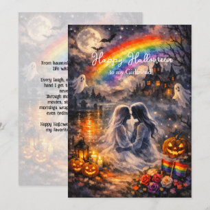 🎃🌈 LGBT Lesbische Halloween-Liebeskarte Einladung