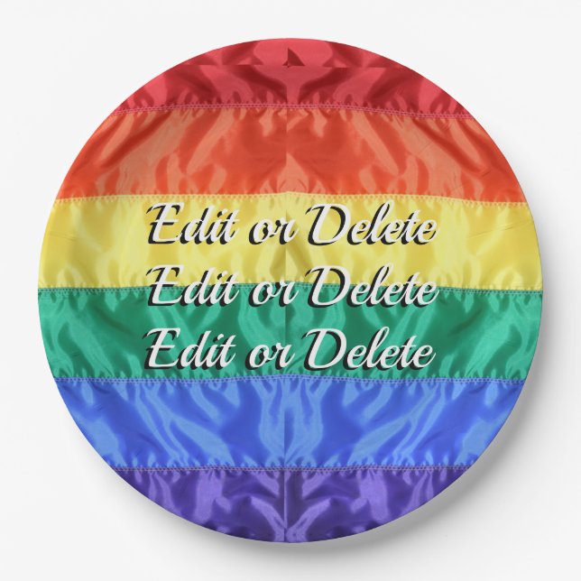 LGBT LGBTQ+-Gay Pride mit Regenbogenfarben Pappteller (Vorderseite)
