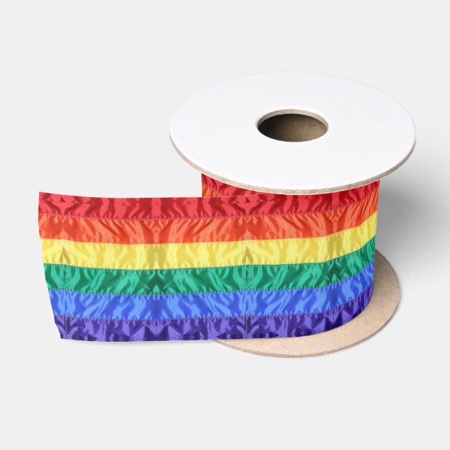 LGBT LGBTQ Gay Pride Regenbogenstreifen mit Regenb Satinband (Spule)