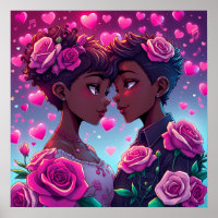 LGBT-Liebe | Afroamerikanisches Anime Couple