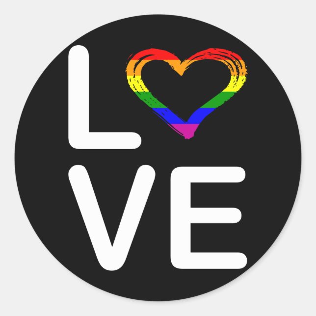 LGBT-LIEBE LGBT-Preis Monat LGBTQ-Regenbogenflagge Runder Aufkleber (Vorderseite)