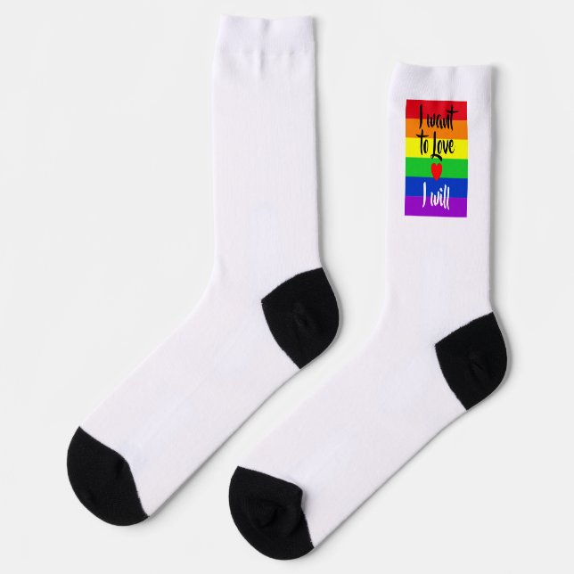 #LGBT #Liebe #pride #gay #lesbian #space #parade Socken (Linkes Detail)