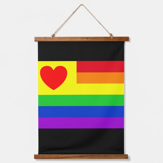 #LGBT #Liebe #pride #gay #lesbian #space #parade Wandteppich Mit Holzrahmen (Vorderseite)