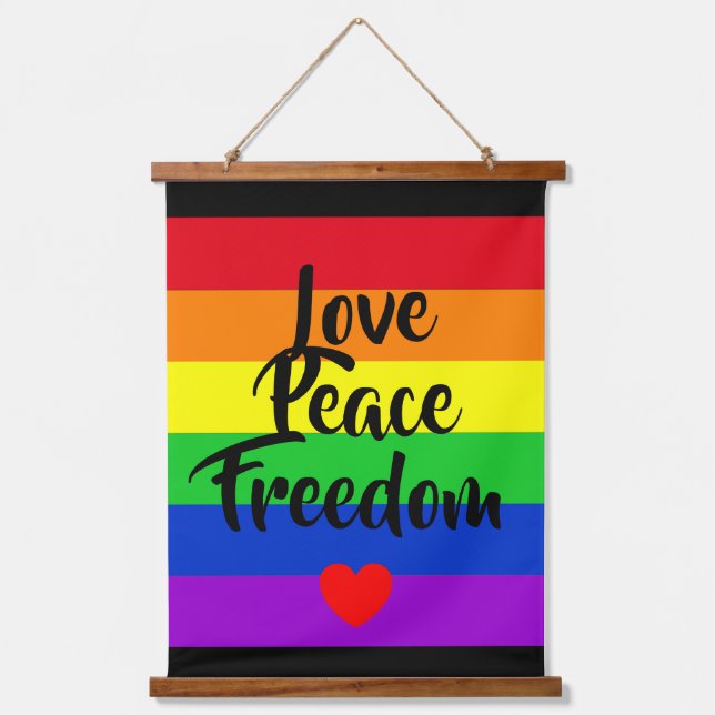 #LGBT #Liebe #pride #gay #lesbian #space #parade Wandteppich Mit Holzrahmen (Vorderseite)