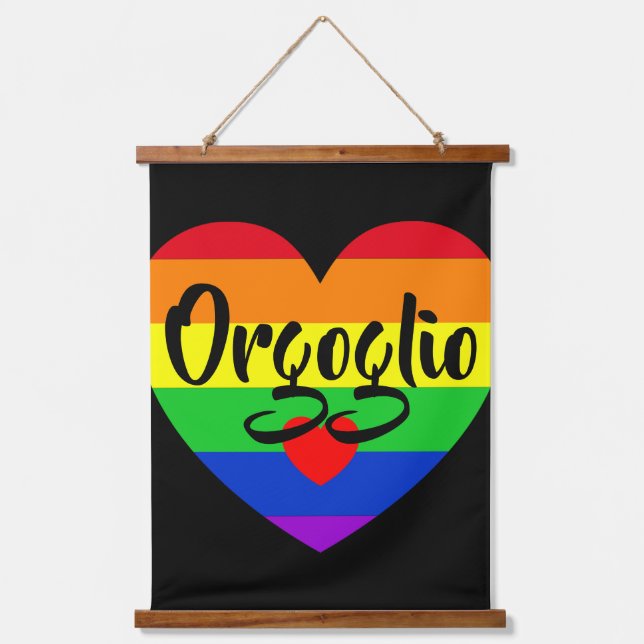 #LGBT #Liebe #pride #gay #lesbian #space #parade Wandteppich Mit Holzrahmen (Vorderseite)