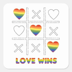 LGBT Liebe siegt  Quadratischer Aufkleber
