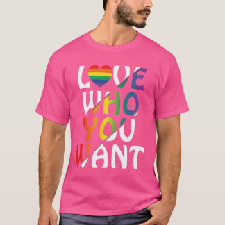 LGBT Liebe wen du willst Regenbogenherz Gay Pride T-Shirt