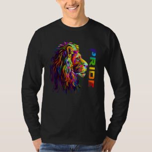 Lgbt Lion Pride Rainbow Color Flag Gay Proud Lgbtq T-Shirt