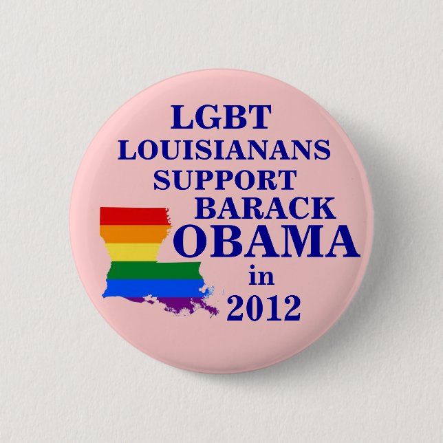 LGBT Louisianans für Obama 2012 Button (Vorderseite)