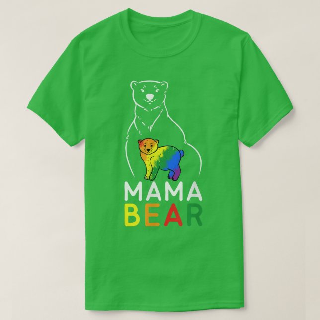 LGBT Mama Bear Gay Pride Gleichberechtigung Rainbo T-Shirt (Design vorne)