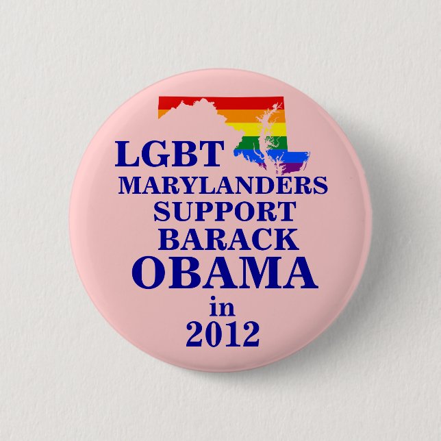 LGBT Marylander für Obama 2012 Button (Vorderseite)