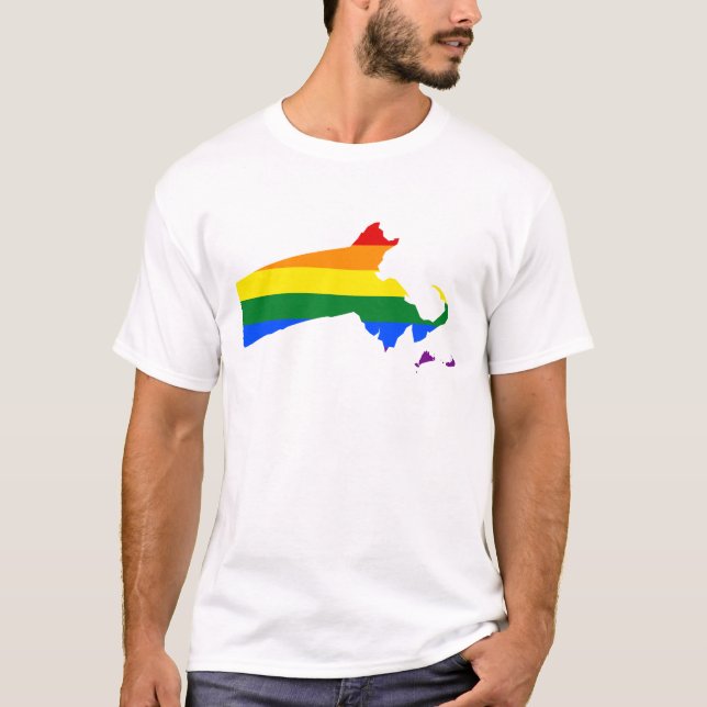 LGBT Massachusetts, T - Shirt der US-Staatsflagge (Vorderseite)