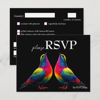 LGBT Mit Menü – Doves of Promise RSVP Karte