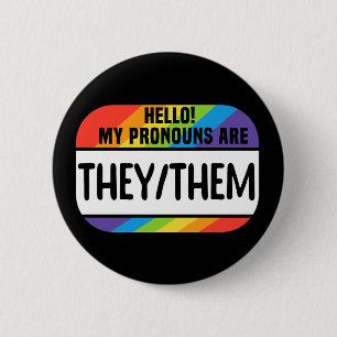 LGBT-Name-Markierung für nicht binäre Pronomen Sie Button