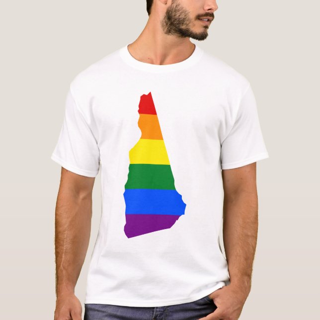 LGBT New Hampshire, US flag map T-Shirt (Devant)