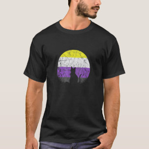 LGBT Non-Binär-Flagge Katze Mond Genderqueer Enby T-Shirt