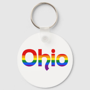LGBT Ohio Regenbogen-Text Schlüsselanhänger