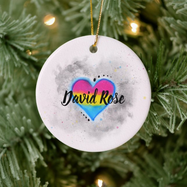 LGBT Pansexual Bisexual Prix Flag Weihnachten Keramik Ornament (Baum)