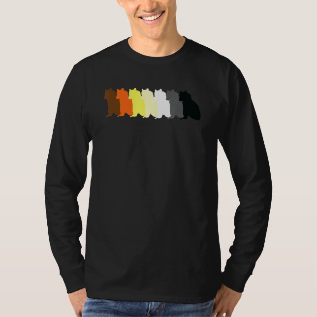 Lgbt Papa Mens Gay Pride Monat Sitzender Gay Bär T-Shirt (Vorderseite)