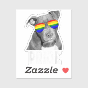 LGBT Pitbull Gay Pride Hund Shades Sonnenbrille LG Aufkleber