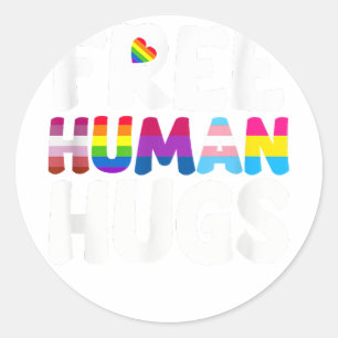 LGBT-Preis Monat für gratis menschliche Hugs Runder Aufkleber