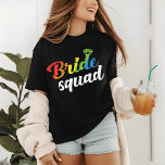 LGBT Pride Bride Squad Wedding Gay Lesbian Rainbow<br><div class="desc">Dieses moderne LGBT-Design enthält den Text "Bride Squad" in Regenbogentypografie mit einem Diamanten #wedding #Verlobung #lgbtwedding #bridesquad #LGBT #pride #lesbian #bisexual #transgender #que #quality #rainbow #modische #style #stylish</div>