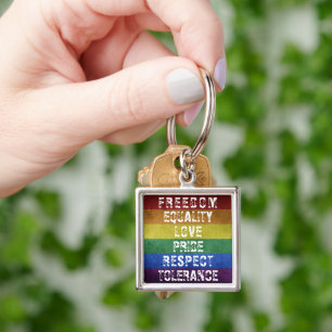 LGBT Pride Flag Moderne Regenbogenstreifen Schlüsselanhänger
