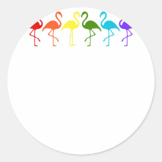 LGBT-Pride-Flamingos in Flag-Farben Runder Aufkleber