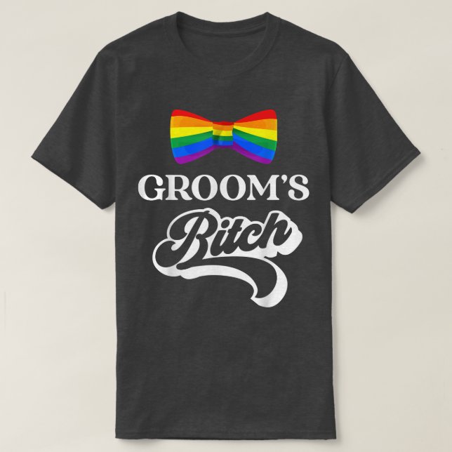 LGBT Pride Gay Bachelor Party Grooms Verlobung T-Shirt (Design vorne)