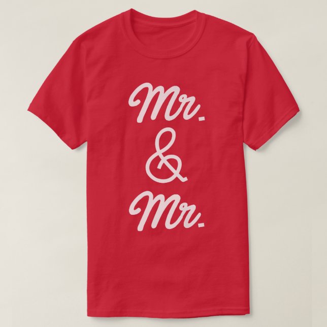 Lgbt Pride Gay Bachelor Party Mr. and Mr Verlobung T-Shirt (Design vorne)