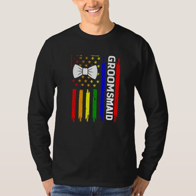 Lgbt Pride Gay Bachelor Party Verlobung T-Shirt (Vorderseite)