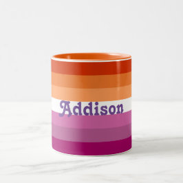 LGBT Pride Gay Lesbian Personalisierter Name Zweifarbige Tasse
