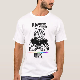 LGBT+ Pride Gaymer Gamer Tiger Level Up T-Shirt