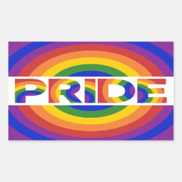 LGBT Pride Geometric Rainbow Bullseye Rechteckiger Aufkleber
