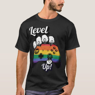 LGBT Pride Level Up Tiger Pfoten Controller T-Shir T-Shirt