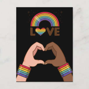 LGBT+Pride. Liebe Regenbogen. Herz. Postkarte