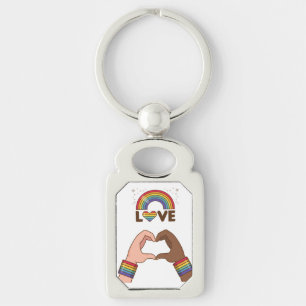 LGBT+Pride. Liebe Regenbogen. Herz. Schlüsselanhän Schlüsselanhänger