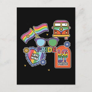 LGBT+Pride. Liebe. Regenbogenflagge Postkarte