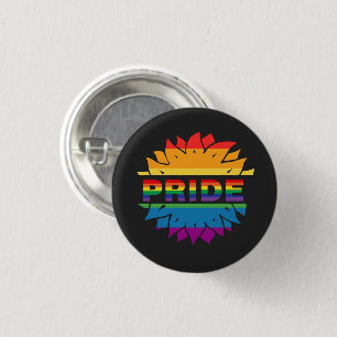 LGBT+Pride-Liebe. Schaltfläche für die Blume des R Button