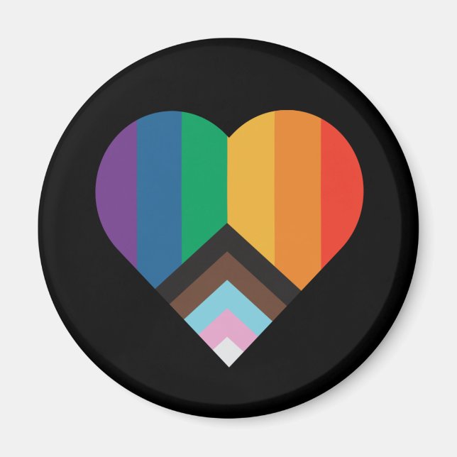LGBT+pride love. Rainbow flag     Button Magnet (Vorne)