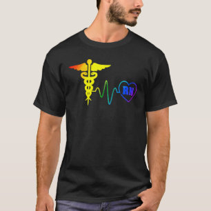 Lgbt Pride Nurse Rn Heartbeat Gay Lesbian Liebe Ra T-Shirt
